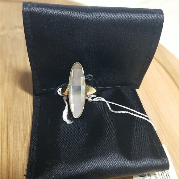 NWT Calvin Klein Continuity Slim Oval Faceted Yellow Glass Stone Size 7 - Picture 7 of 8